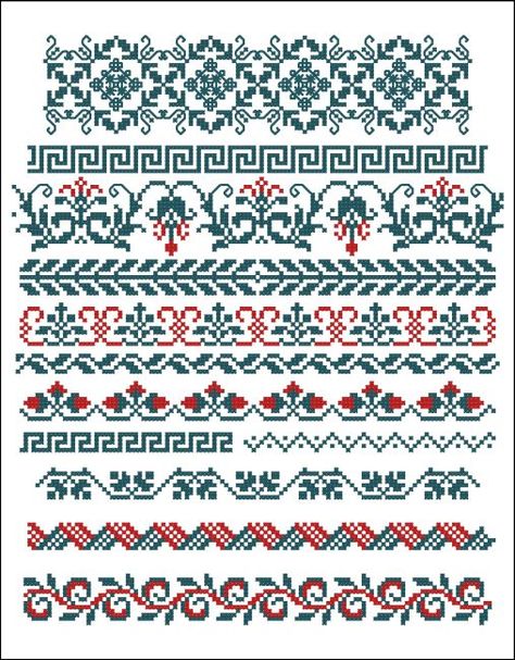 Borders cross-stitch Cross Stitch Borders Corner, Border Motifs, Cross Stitch Boarders, Cross Stitch Border Pattern, Cross Stitch Bookmarks, Pola Sulam, Mini Cross Stitch, Cross Stitch Borders, Cross Stitch Samplers