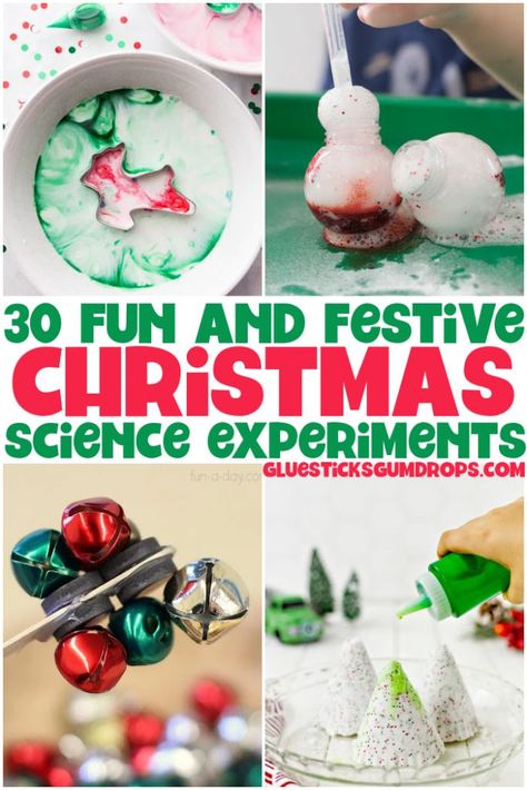 MERRY CHRISTMAS! Science is the best thing ever, and we're about to prove it. Here's 30 Christmas science experiments for you and your kids to do this holiday season. Sit back with a cup of cocoa and enjoy these fun science activities that will keep everyone entertained - even on those long winter nights! Daily Christmas Activities, Christmas Science Experiments For Kids, Science For Preschoolers, Electricity Design, Christmas Science Activities, Christmas Stem Activities, Fun Experiments For Kids, Winter Science Activities, Christmas Science Experiments