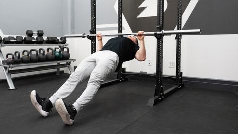 Six Benefits of Inverted Rows That'll Turn Your Workout Upside Down  | BarBend Row Variations, Inverted Row, Motivational Pics, Barbell Row, Lower Back Muscles, Latissimus Dorsi, Back Squats, Strong Back, Arm Muscles