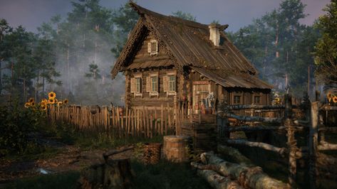 ArtStation - Old Slavic Village - Environment Breakdown - Anastasia Pliusnina Slavic Village, 3d Environment, Substance Painter, Pre Production, Blender 3d, Zbrush, To Draw, Painter, Concept Art