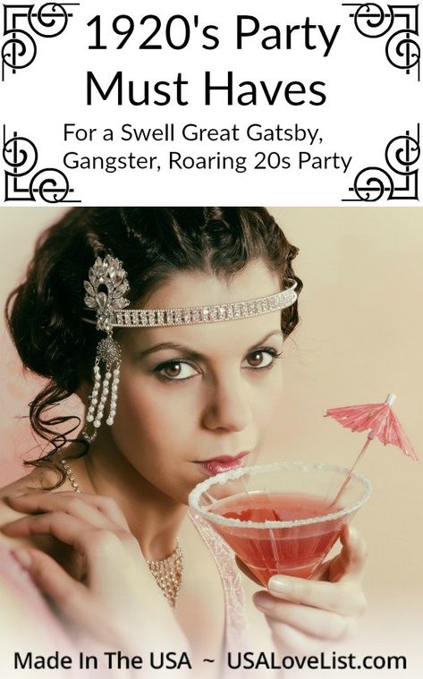 1920 Food Ideas Roaring 20s, Prohibition Party Decorations, Great Gatsby Tea Party, Roaring 1920s Party, 1920s Party Theme, Roaring 20s Birthday Party, 1920 Party, Roaring 20s Birthday, 1920s Themed Party