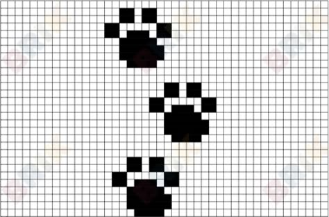 Paw Prints Pixel Art – BRIK Paw Pixel Art, Pixel Art Animals, Cat Footprint, Pearl Beads Pattern, Stitching Projects, Art Perle, Cat Paw Print, Pixel Crochet, Graph Paper Art