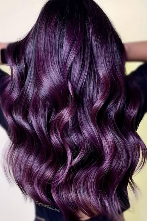 Deep Purple Hair Color, Plum Hair Colour, Plum Burgundy Hair, Deep Purple Hair, Hair Color For Brown Eyes, Exotic Hair Color, Violet Hair Colors, Exotic Hair, Schwarzkopf Hair Color