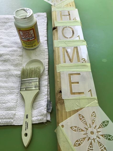 How To Apply Stencils To Wood, Paint Stencils On Wood, Stencilling On Wood, Stencil Art On Wood, Wood Stencil Projects, Stencil Signs On Wood, Using Stencils On Wood, How To Paint Stencils On Wood, How To Paint With Stencils On Wood