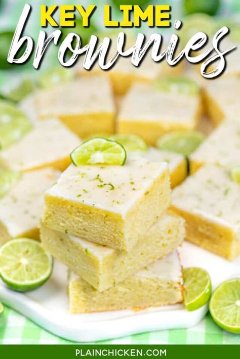 Key Lime Brownies, Lime Bars Recipe Easy, Key Lime Aesthetic, Key Lime Bars Recipe 9x13, Lime Extract Recipes, Desserts With Lime, Finger Lime Recipes, Key Lime Tarts Mini, Key Lime Fluff