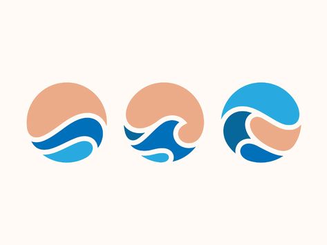 Waves by Yoga Perdana on Dribbble Logo Rond, Sea Logo, Church Branding, Surf Logo, Logo Generator, Wave Logo, Inspiration Logo Design, Water Logo, Waves Logo