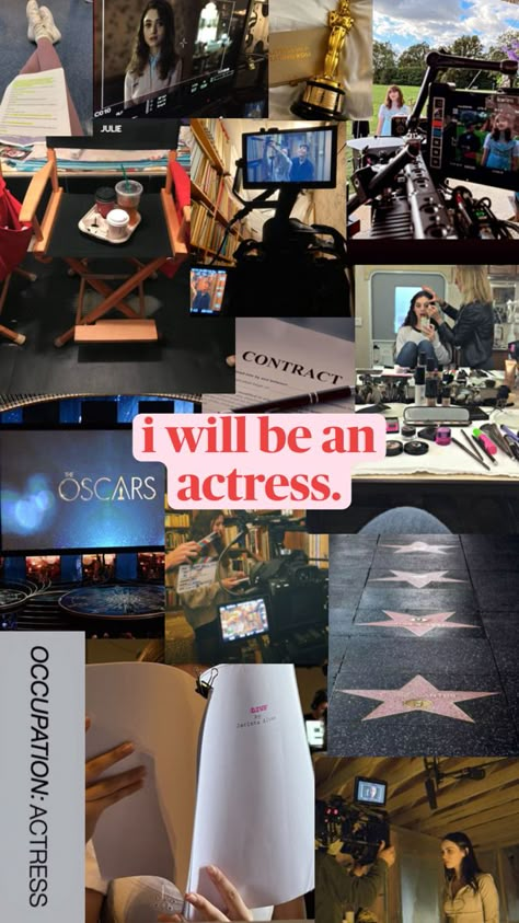 Acting Manifestation Board, Manifesting Acting Career, Actress Manifest Board, Music Industry Jobs, Actor Manifestation, Vision Board Ideas Career, Actress Manifest, Acting Career Aesthetic Vision Board, Film Manifestation