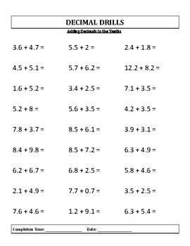 Decimal Drills: 4th, 5th, 6th, 7th Grade Math For 7th Grade, Grade 7 Maths Worksheets, Decimal Worksheets For 4th Grade, Math For 6th Grade, 6 Grade Math Worksheets, Decimal Worksheets 5th Grades, Grade7 Math, 6th Grade Math Worksheets Free Printable, 7 Grade Math