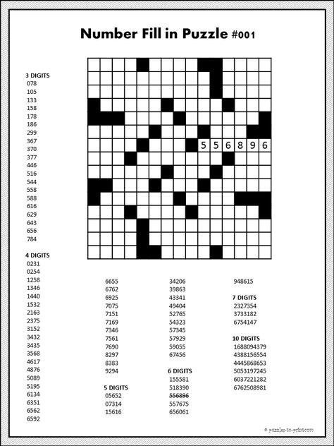 Number fill in puzzles require you to fill a crossword type grid with numbers from the given list.  By gradually whittling the list down, you will fill in the grid. Number Fill In Puzzles, Word Games For Adults, Fill In Puzzles, Account Statement, Trendy Words, Printable Crossword Puzzles, Fun Brain, Game Tables, Printable Puzzles