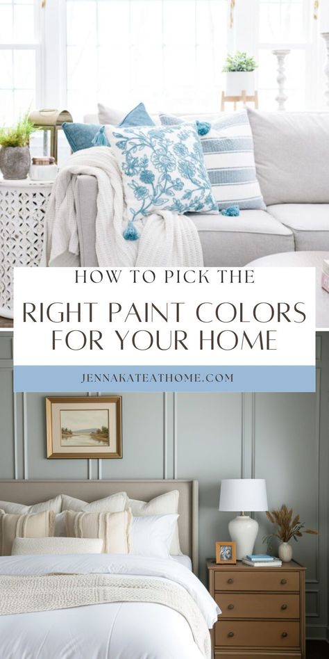 Picking the right paint color for your home doesn’t need to require a degree. With these simple tips, you’ll learn how to pick the right color every time. Picking Wall Paint Colors, How To Pick Trim Color, How To Pick Colors For Your Home, How To Pick Paint Colors For Whole House, How To Pick Paint Colors For Home, Navy Blue Duvet Cover, Best Gray Paint Color, Picking Paint Colors, Paint Color Combos