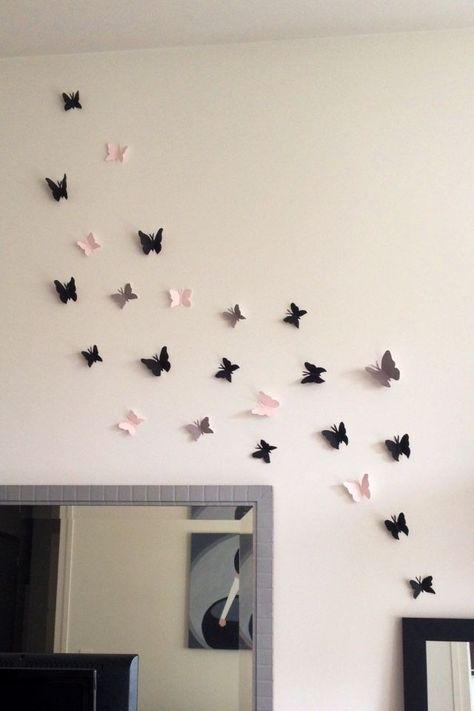 Butterfly Decorations On Wall, Wall Decor Butterflies, Butterflies On Wall Decor, Butterfly On Wall Decor, Ideas Para Decorar Cuartos Manualidades, Room Decor Butterflies, Butterflies Room Decor, Ideas Para Decorar El Cuarto, Butterfly Wall Decoration