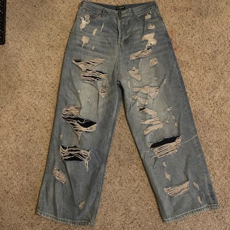 BALENCIAGA AW21 DESTROYED JEANS Balenciaga Destroyed Jeans, Balenciaga Ripped Jeans, Graffiti Jeans, Balenciaga Jeans, Amazon Account, Grunge Denim, Denim Wear, Destroyed Jeans, Denim Collection