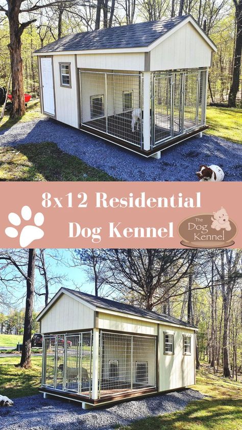 Dog Home Outdoor, Dog Kennel Runs Ideas Outdoor, Dog Run Kennel, Dog House Kennel Outdoor, Dog Enclosures Outdoor, Dog House Kennel, Outdoor Dog Kennels Ideas Backyards, Dog Run Off Garage, Garage Kennels For Dogs