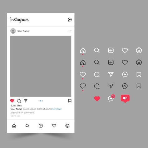 Instagram Feed Mockup, Instagram Mockup Template, Team Instagram Post, Insta Post Template, Instagram Interface, Instagram Post Template Design, Post Template Instagram, Instagram Posts Template, Instagram Mockup