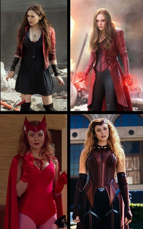 Wanda Maximoff Scarlet Witch Marvel MCU outfit costume Wanda Scarlet Witch Costume, Halloween Costumes Scarlet Witch, Scarlet Witch Wandavision Costume, Halloween Scarlet Witch, Wanda Maximoff Fashion, Cute Marvel Costumes, Scarlett Witch Halloween Costume, Scarlett Witch Cosplay, Scarlet Witch Costume Ideas