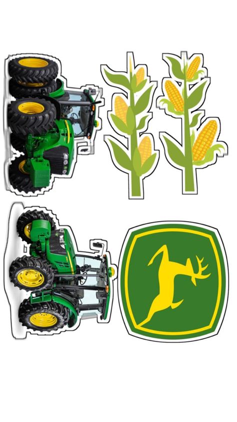 Daiane Tractor Topper Printable, John Deere Birthday Party Ideas, John Deere Stickers, Tractor Printable, John Deere Decals, Tractor Birthday Cakes, John Deere Cake, John Deere Tractors Pictures, John Deere Birthday Party