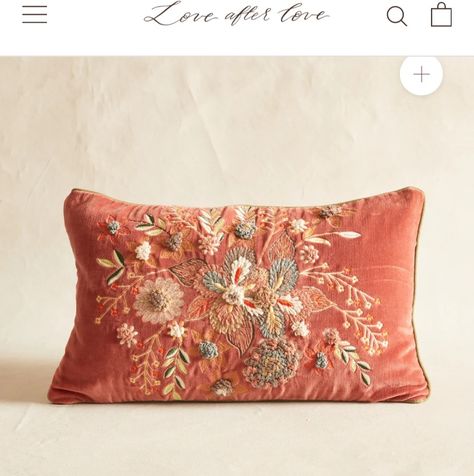 Inspirational Embroidery, Cushion Inspiration, Colourful Embroidery, Wedding Cushion, Bottle Candles, Couture Embroidery, Embroidery Saree, Apartment Style, Embroidered Cushions