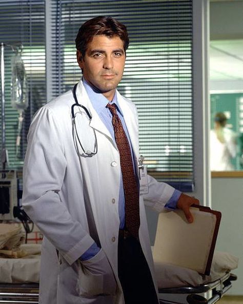 George Clooney in his ER days.. George Clooney Er, Er Tv Show, Doug Ross, George Clooney Images, Jesse Spencer, Matthew Fox, Jesse Williams, Male Doctor, Tv Doctors