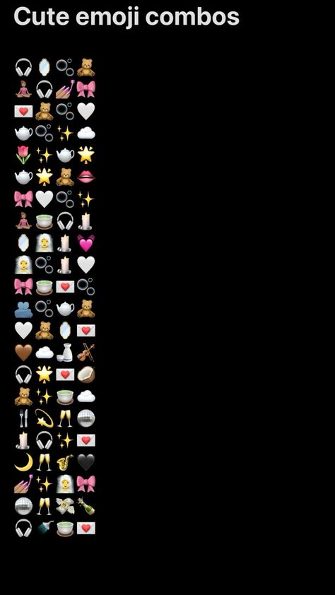 Cute emoji combos Makeup Emoji Combo, Nighttime Emoji Combos, January Emoji Combos, Pretty Emoji Combos, Vanilla Girl Emoji Combos, Reading Emoji Combo, Emoji Astetics Combo, Disco Emoji Combo, Cowgirl Emoji Combos