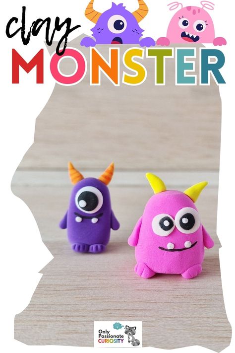 Here's a fun craft idea, with step-by-step instructions: a clay monster! In this post, you'll also find some suggestions for other great clay crafts and art projects! Model Magic Art Lessons, Things To Make With Model Magic, Air Dry Clay Crafts For Kids Easy, Crayola Model Magic Clay Ideas, Modelling Clay Ideas For Kids, Simple Clay Art For Kids, Kids Clay Crafts, Clay Magnet Ideas Easy, Model Magic Art Projects