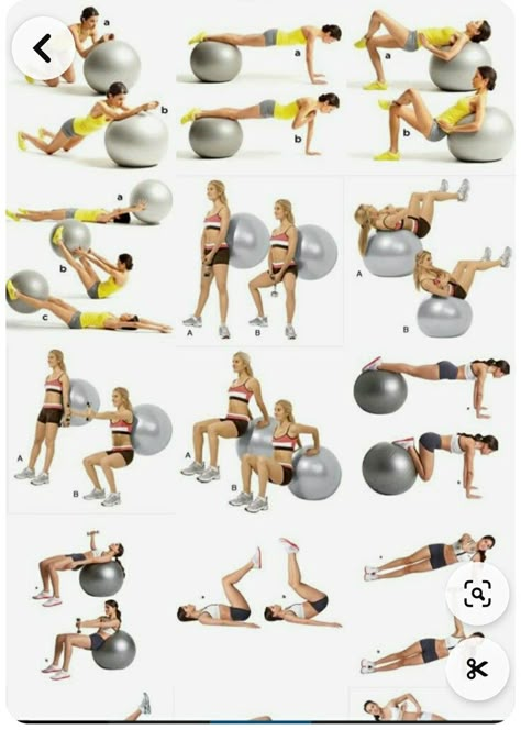 Workout With Yoga Ball, Excersise Ball Workout, Outdoor Excersise, Yoga Ball Workout Beginner, Ball Excersise, Fitball Exercises, Ball Workout Exercise, Exercise Ball Stretches, Pilates Ball Exercises