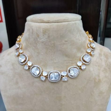 Diamond Statement Necklace, Uncut Diamond Necklace, Wedding Jewellery Designs, Bridal Jewelry Vintage, Gold Jewelry Simple Necklace, Gold Necklace Indian Bridal Jewelry, Pearl Necklace Designs, Diamond Necklace Designs, Polki Necklace