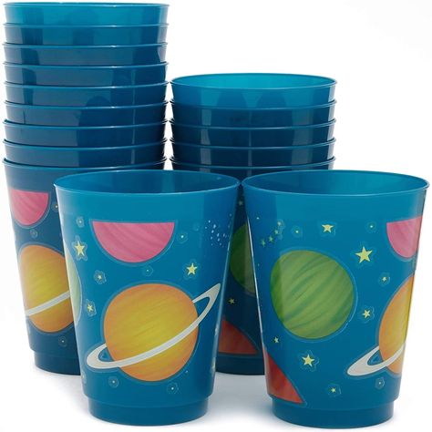 PRICES MAY VARY. 16 OZ PLASTIC CUPS: Add these blue cups to the dining table setting, or use them at your buffet and dessert table to bring the outer space party decorations to all areas of your event SPACE PARTY SUPPLIES: Add these festive plastic cups to your party supplies and impress your guests with a fun cohesive theme! HIGH QUALITY: Made from premium plastic material, simply wash and reuse! CAPACITY: Each plastic tumbler can hold up to 16 ounces of liquid WHAT’S INCLUDED: Includes set of Outer Space Party Decorations, Planet Birthday, Planet Party, Space Party Decorations, Plastic Party Cups, Space Theme Party, Outer Space Party, Outer Space Birthday, Space Birthday Party