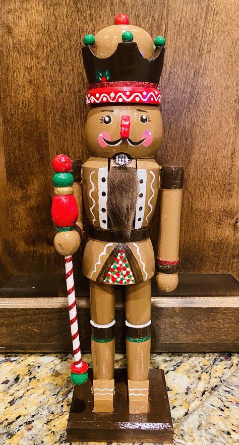 Nut Cracker Painting Ideas Cute, Wooden Nutcracker Painting Ideas Diy, Custom Nutcracker Ideas, Nutcracker Ideas Christmas Decor, How To Paint A Wooden Nutcracker, Nut Cracker Painting Ideas, Nutcracker Painting Ideas On Wood, Hobby Lobby Painted Nutcracker, Paint Your Own Nutcracker Ideas