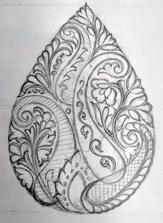 Design On Paper, Tattoo Zeichnungen, Flower Drawing Design, Border Embroidery Designs, Pola Sulam, Embroidery Neck Designs, Embroidery Flowers Pattern, Embroidery Motifs, Handwork Embroidery Design