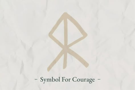 Viking Symbol for Courage Symbols For Bravery, Tattoo For Bravery, Viking Symbol For Warrior, Brave Symbol Tattoo, Bravery Tattoo Symbol, Symbols Of Courage, Small Warrior Tattoo, Symbols For Courage, Courage Symbol Tattoo