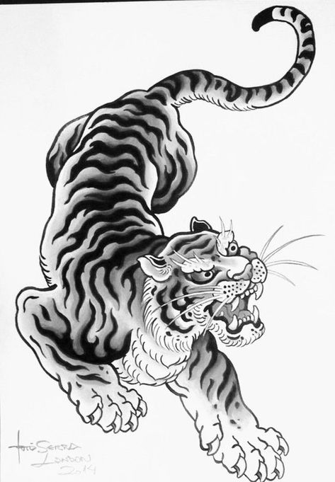 Traditional Tiger Tattoo, Japan Dragon, Japanese Tiger Tattoo, Tattoo Japanese Style, Japanese Tiger, Tiger Tattoo Design, Aesthetic Japanese, Japan Tattoo Design, Irezumi Tattoos