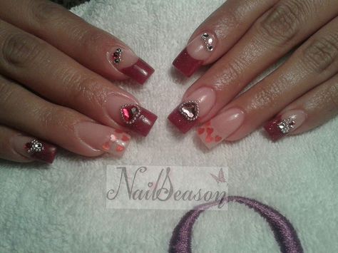 diseño de uñas san valentin.  citas en facebook.com/nailseason Nails Sveti Valentin, Nails, Beauty