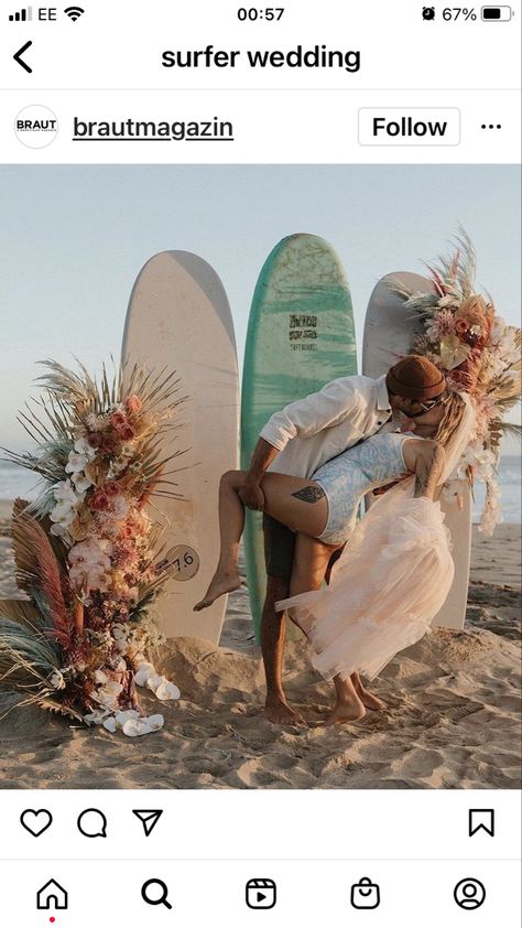 Surfboard Wedding, Surfer Wedding, Surf Wedding, Botanical Wedding Inspiration, Wedding Website Template, Tropical Wedding Inspiration, Fiji Wedding, Surfboard Decor, Beach Wedding Colors