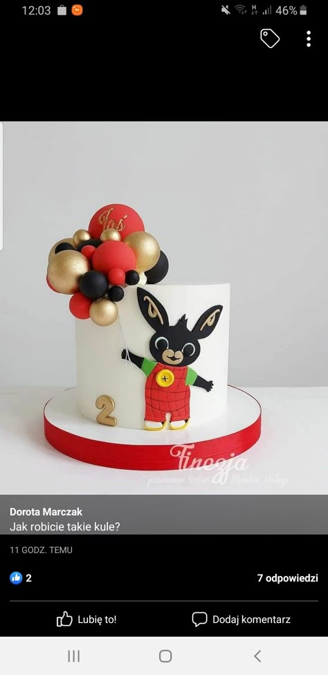 Dort Bing, Tort Bing, Bing Bunny Cake, Bing Birthday Party, Bing Birthday Cake, Birthday Cake Boy, Bing Cake, Bing Bunny, Baby 1st Birthday Cake