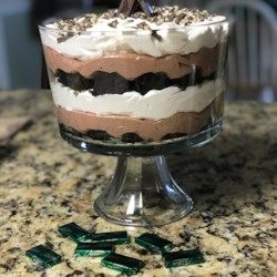 Chocolate Trifle - Allrecipes.com Chocolate Cake Trifle, Potluck Recipes Dessert, Trifle Bowl Recipes, Cake Trifle, Trifle Dessert Recipes, Sweetened Condensed Milk Recipes, Healthy Breakfast Bowl, Brownie Trifle, Trifle Recipes