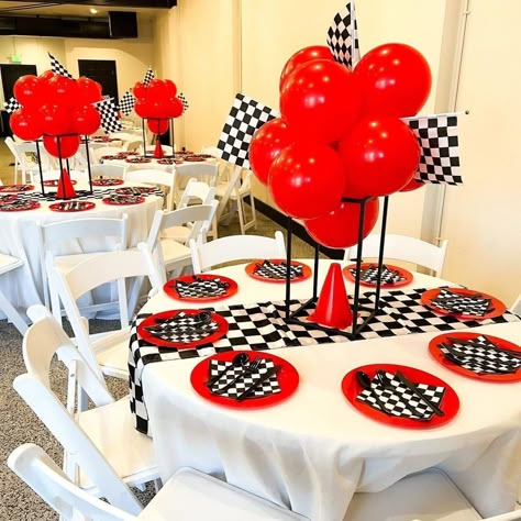 Race Car Party Table Decor, Formula One Themed Birthday, Fast One Balloon Arch, Formula 1 First Birthday Party Ideas, 2 Fast Birthday Theme, Need For Speed Birthday, Ferrari Themed Birthday Party, F1 Theme Party Birthday, 2 Fast 2 Curious