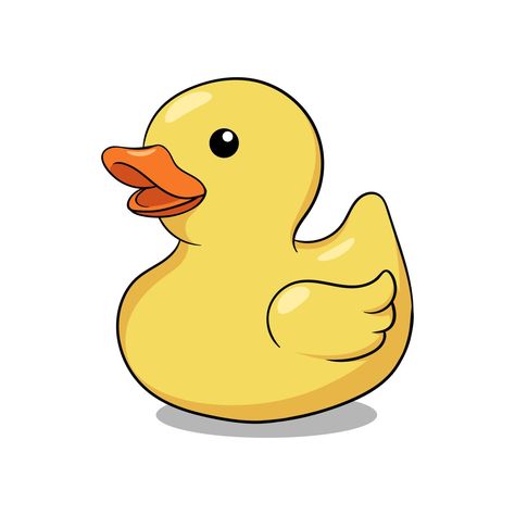 Rubber Duck Sketch, Cartoon Rubber Duck, Rubber Duck Outline, Something Yellow Drawing, Rubber Duck Illustration, Yellow Duck Drawing, Yellow Things To Draw, Duck Illustration Cute, Yellow Drawing Ideas