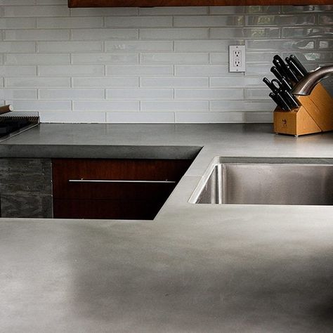 Kitchens With Concrete Countertops, Concrete Kitchen Counters, Cement Countertop, Cement Countertops, Kitchen Concrete Countertops, Green Countertops, Concrete Countertops Colors, Cheap Countertops, Classic White Kitchen