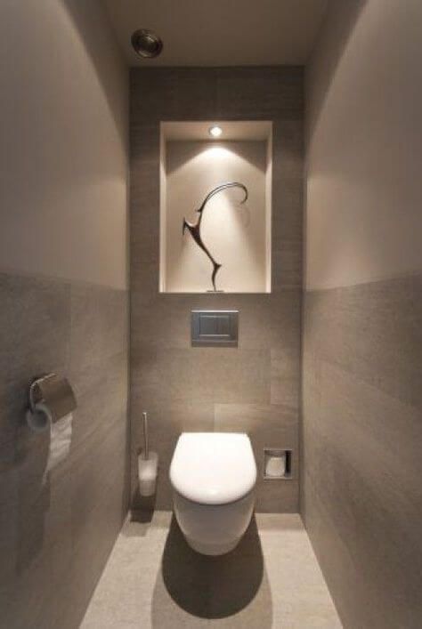 Top 35 Beautiful Small Bathroom Ideas - Engineering Discoveries Small Toilet Design, Space Saving Toilet, Toilet Closet, Cloakroom Toilet, Toilette Design, Wc Design, Small Toilet Room, Guest Toilet, Modern Toilet