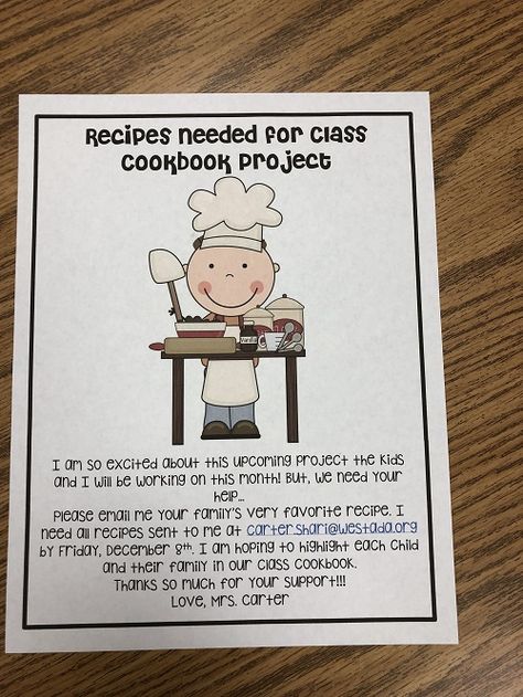 Check out this post to see a simple way to create a class cookbook your students’ families will love and treasure for years. Classroom Cookbook Project, Classroom Recipe Book, Class Cookbook Project, Classroom Cookbook, Classroom Cooking Ideas, Clever Classroom Ideas, Grade 2 Social Studies, Vibes Classroom, Classroom Decor Boho