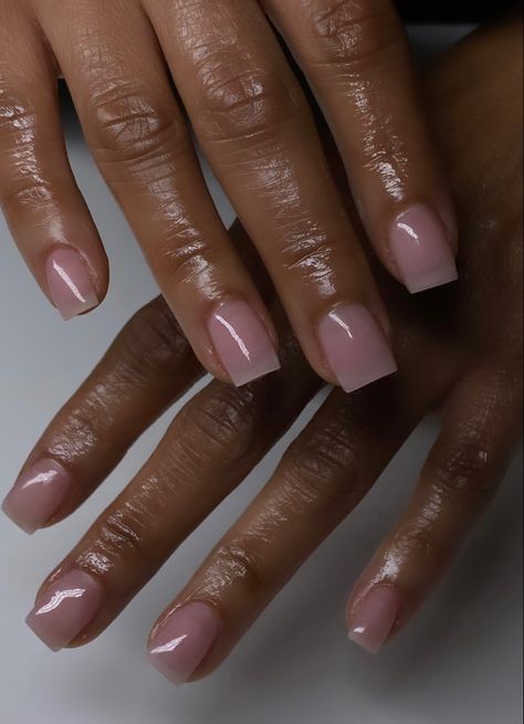 Short Acrylic Clear Nails, Cute Clear Nails Short, Clear Short Gel Nails, Natural Gel X Nails Short, Gel Overlay On Short Natural Nails, Short Simple Nails Natural, Plain Nails Natural, Natural Gel Overlay, Short Realistic Acrylic Nails