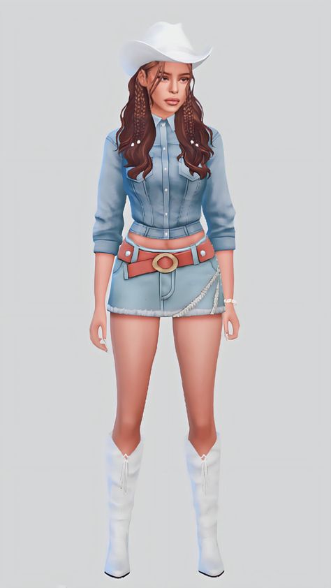 Sims 4 CC Lookbook Horse Ranch Outfit, Cowgirl Outfits Sims 4 Cc, On The Farm Outfit, Ts4 Cowboy Hat, Sims4 Western Cc, Sims 4 Ranch Clothes Cc, Sims 4 Western Clothes, Sims 4 Farm Outfits, Sims 4 Cc Country Clothes Patreon