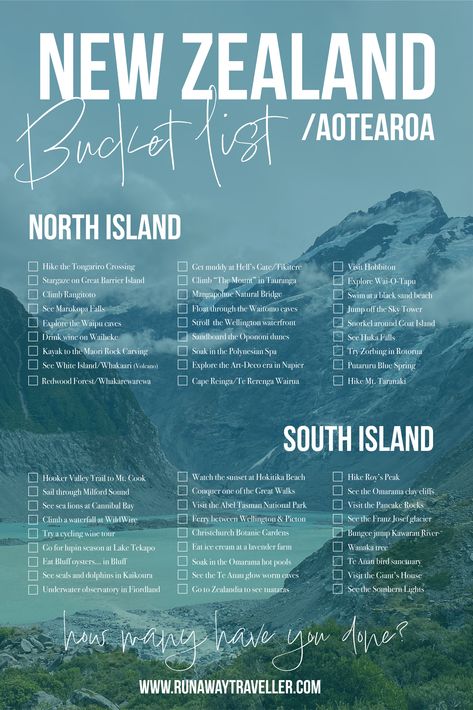 List items for activities in New Zealand/Aotearoa Nz South Island, Blog Homepage, New Zealand Itinerary, North Island New Zealand, New Zealand Travel Guide, New Zealand Adventure, Nz Travel, Visit New Zealand, New Zealand South Island