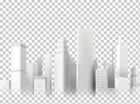 Building Sillouhette, Building Png, White Building Background, Black And White Architecture Render, Architectural Font, Building Illustration Black And White, City Illustration Black And White, Black And White Building, 3d Building