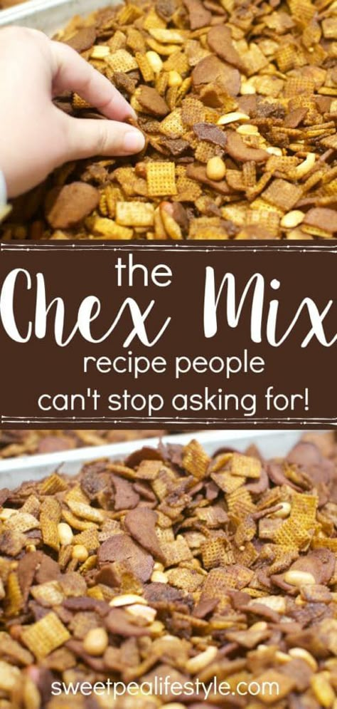 People cannot stop asking for this Chex Mix recipe! Combining a few of the original recipe components, along with a few new and improved ingredients! This Christmas foodie gift will have people bringing an empty jar back and asking for refills! Snacks For Work Party, Savory Chex Mix Recipes, Savory Chex Mix, Chex Mix Original, Chex Mix Recipes Original, Recipe For A Crowd, Chex Mix Recipe, Chex Mix Recipes, Snack Mixes