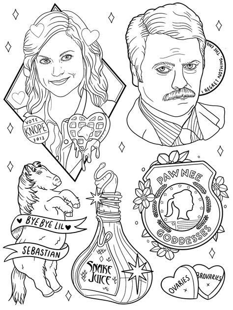 #parksandrec #parksandrecreation Parks And Recreation Tattoo, Cat Kingston Tattoo, Parks And Rec Tattoo, Rec Tattoo, Band Doodles, Cat Kingston, Kingston Tattoo, Movie Doodles, Miscellaneous Tattoos