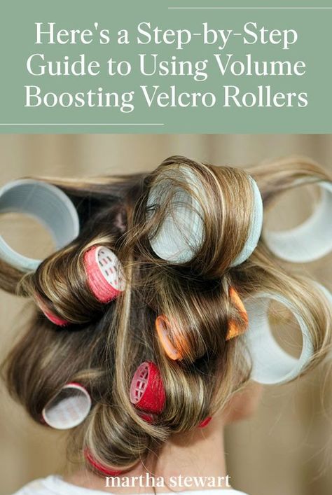 We asked hair stylists to share a step-by-step technique for using velcro rollers in your hair. These trending hair tools result in bouncy volume and longer-lasting curls. #easyhairhacks #haircare #hairstyletips #hairtutorials #volumeboostinghairstyles #marthstewart#diybeauty#beautytips Curl Hair With Rollers, Using Velcro Rollers, Best Hair Rollers, Hair Rollers Tutorial, Velcro Hair Rollers, Best Hair Curler, Curlers For Long Hair, Curled Hairstyles For Medium Hair, Roller Curls