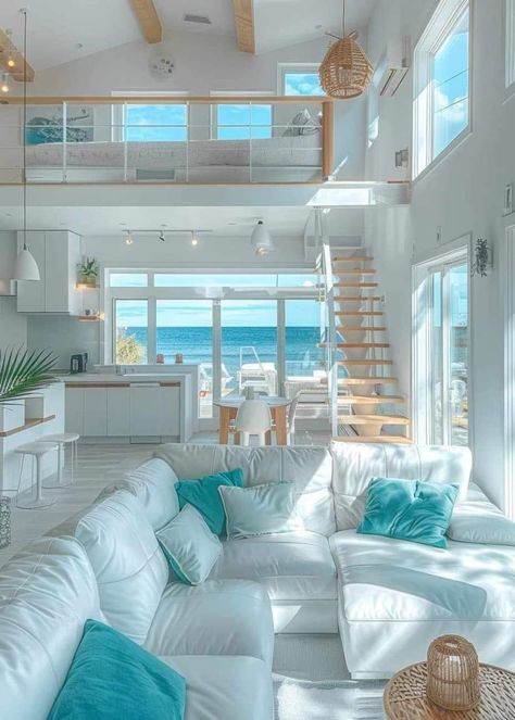 Beach Room Decor, Dream Beach House, Beach House Interior Design, Dream Bedroom Inspiration, Dream Beach Houses, Dream Life House, Lots Of Windows, Beach House Interior, Dream House Rooms