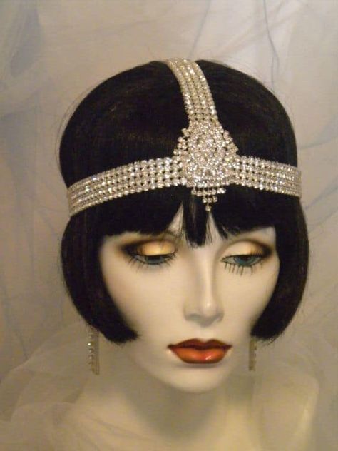 Flapper Headband, 1920s Headpiece 1920s Womens Headpiece, 1930s Headpiece, 1920 Headband, 1920s Headdress, 1920s Pearls, 1920 Headpiece, Art Deco Outfit, Flapper Hats, Gatsby Makeup