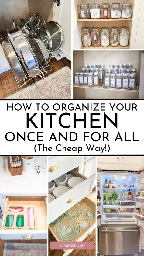 Revolutionize your kitchen without breaking the bank with Cheap & Easy Kitchen Organization Ideas! Explore DIY Kitchen Hacks and ingenious Kitchen Decor Hacks to transform small spaces into efficient, organized havens. Kitchen Management Ideas, Organizing Kitchen Utensils, Organizing Cabinets, Easy Kitchen Organization, Diy Kitchen Hacks, Small Kitchen Hacks, Kitchen Decor Hacks, Tupperware Organizing, Kitchen Organization Ideas